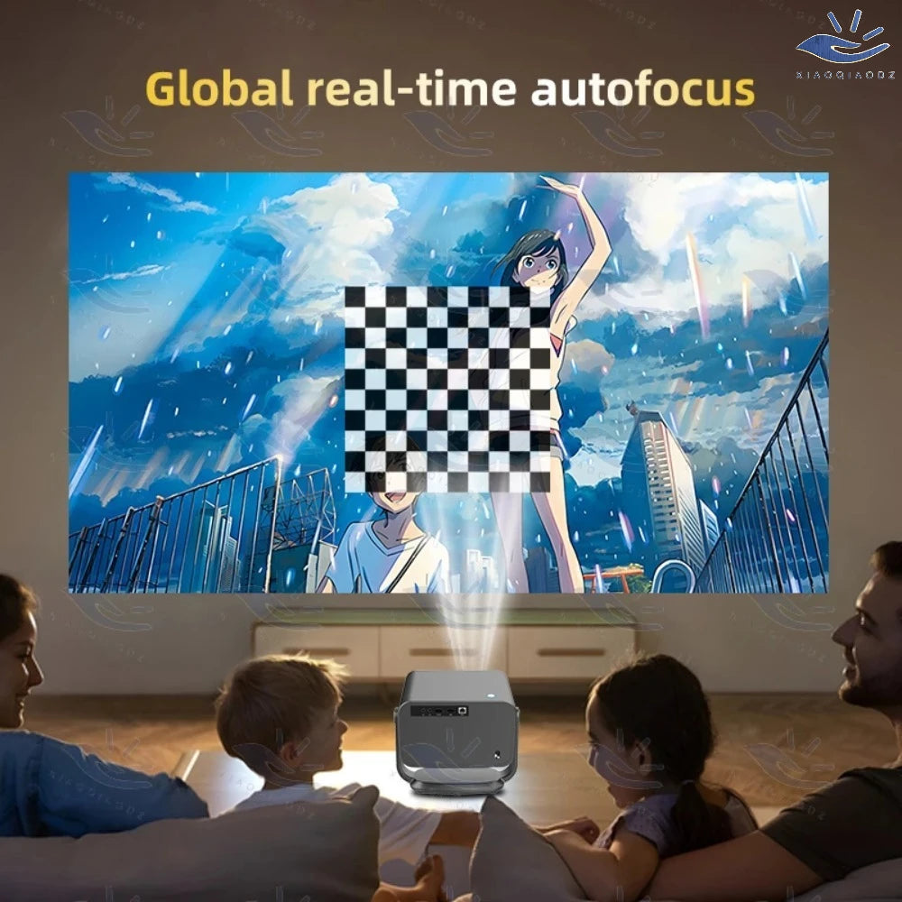 XIAOQIAODZ 4K Projector Home Theater Smart LED 1080P Native Android Video Game Phone Cinema Full HD Wifi BTEducate Auto Focus