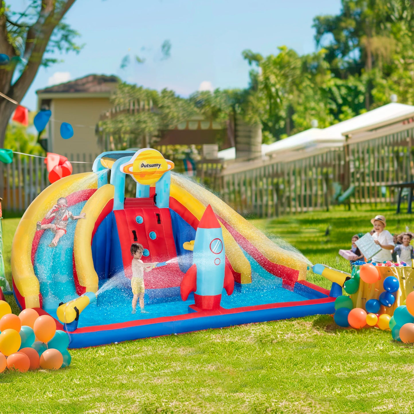 5-in-1 Backyard Inflatable Pool Large Outdoor Game for Birthday Party Activities