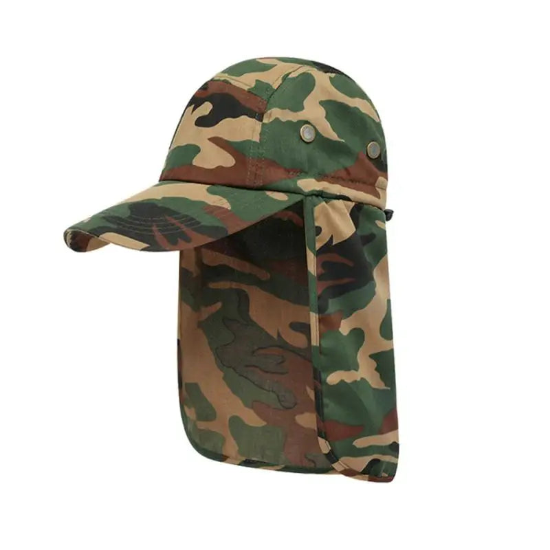 Outdoor Summer Sunscreen Fisherman Hats Women Men Breathable Fishing Caps Wide Brim Sun Hat With Neck Flap For Travel Hiking
