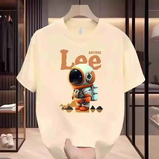 Cotton short-sleeved T-shirt men and women 2025 new summer design sense niche fashion brand