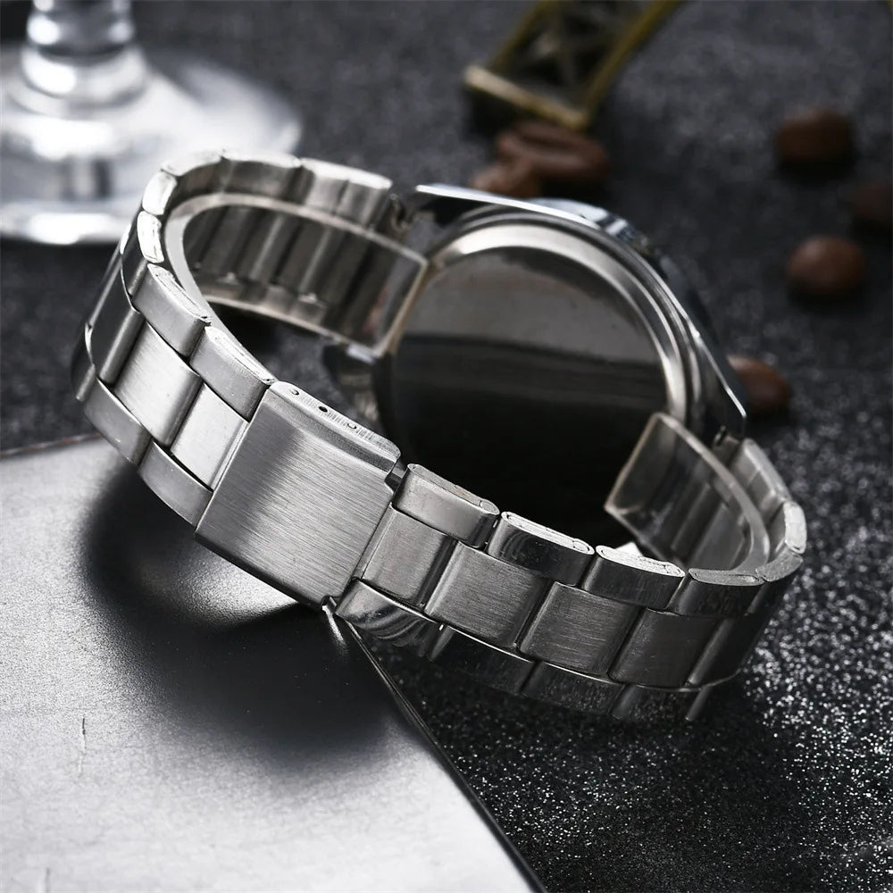 UTHAI Women's Diamond Set Quartz Watch For TVK Logo Fashion Stainless Steel Bracelet Gold Men Trendy Clock Watches