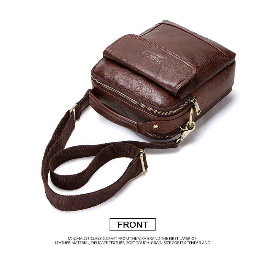 CONTACT'S Genuine Leather Shoulder Bags Fashion Men Messenger Bag Small Ipad Male Tote Vintage New Crossbody Men's Handbags