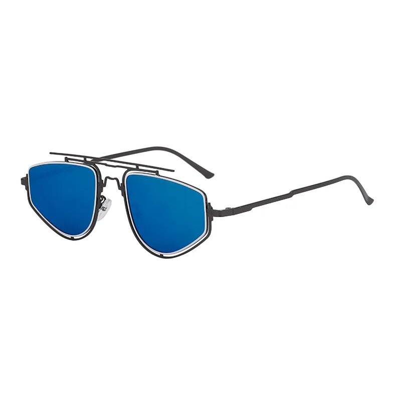 Trendy Gothic Steampunk Square Sunglasses for Men Futuristic Punk Eyewear Metal Frame Drving Shades UV400 Protection Sun Glasses
