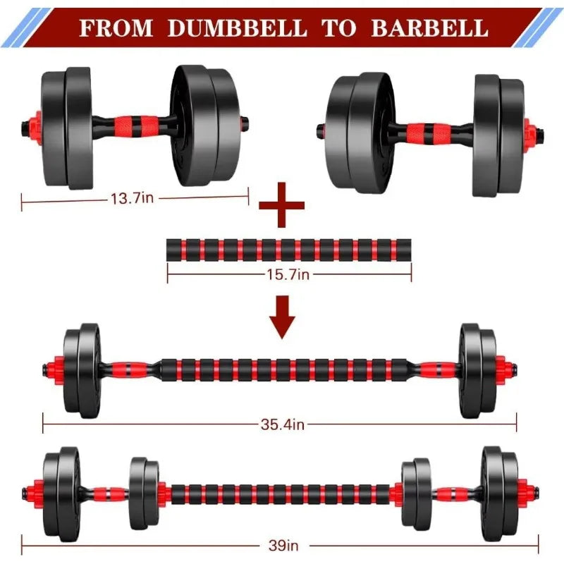 Adjustable-Dumbbells-Sets,Free Weights-Dumbbells Set of 2 Convertible To Barbell A Pair of Lightweight for Home Gym