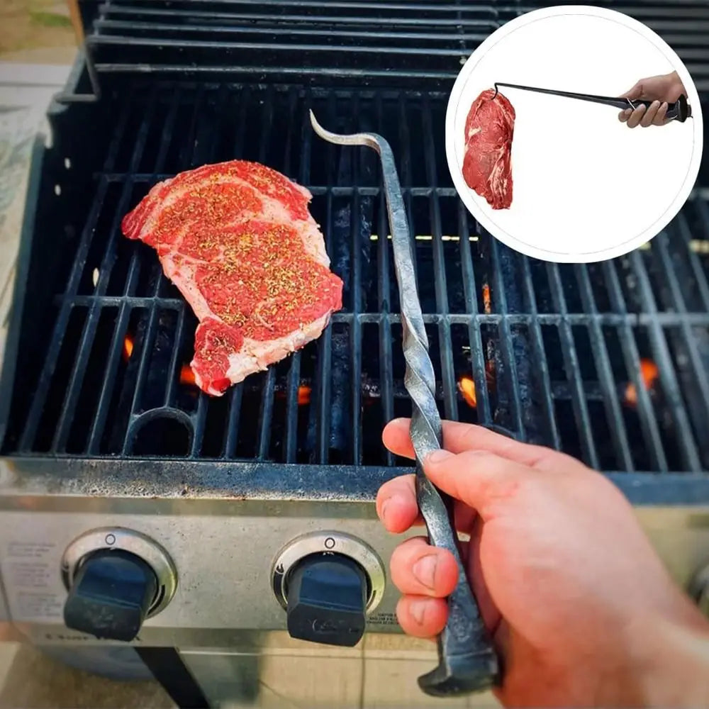 New Stainless Steel BBQ Food Flipper Cooking Grilling Outdoor Camping Cooking Meat Hook Flipper Grill Accessories BBQ Grill