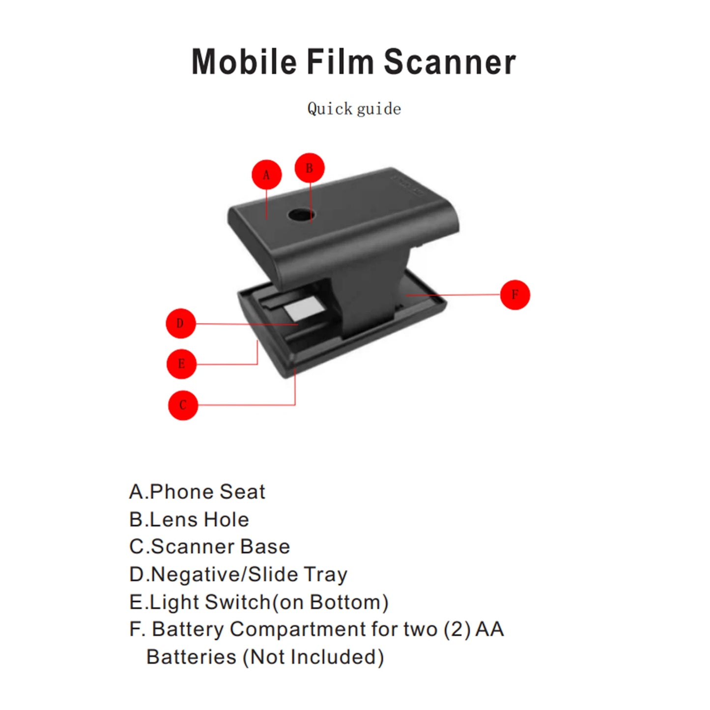 Mobile Film and Slide Scanner for 35mm/135mm Negatives and Slides with LED Backlight Free APP Foldable Novelty Scanner Fun Toys