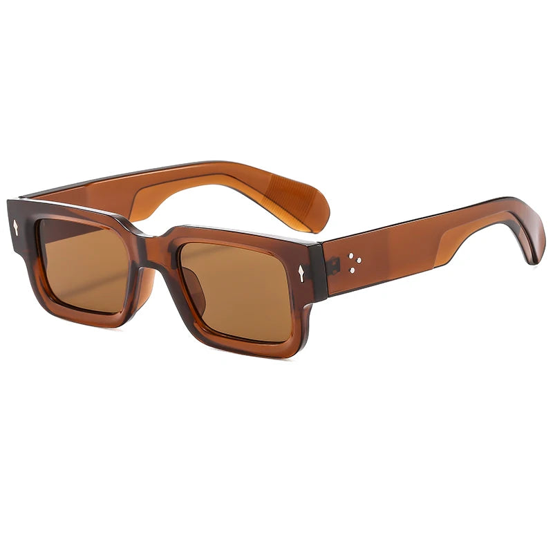 Classical High Square Rivet Sunglasses Men Women Fashion Eyeglasses Men Punk Rectangle Design Sun Glasses Retro Glasses UV400