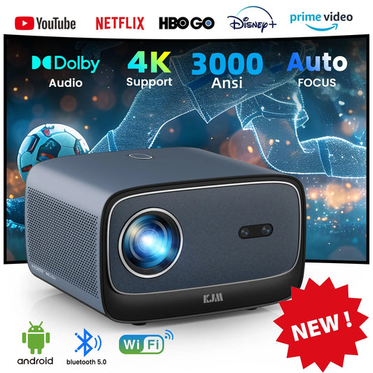 FANGOR 3000ANSI 4K Projector Android 3+128G Wifi Projector Free Netflix HDR Video Home Theater Beamer Outdoor Smart TV With MEMC