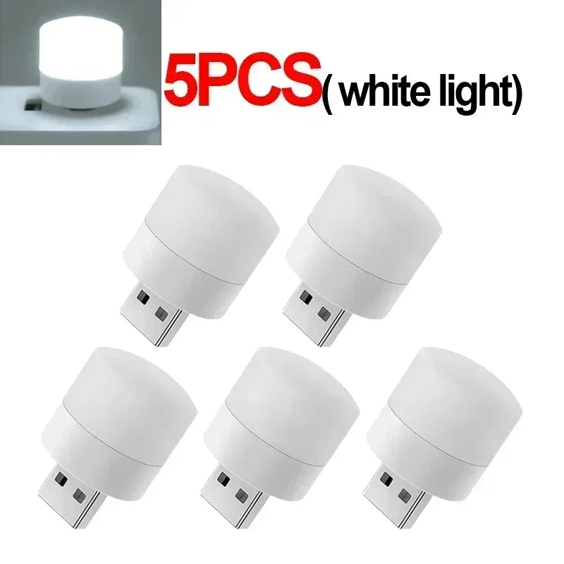 1-50pcs Mini USB Night Lights Warm White Eye Protection Book Reading Light PC Mobile Power USB Plug LED Charging Lamps Wholesale