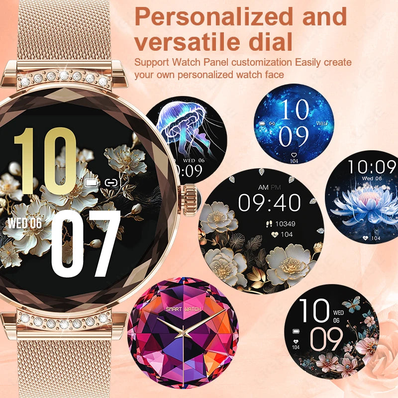 LIGE Fashion Woman Smartwatch AMOLED HD Screen Watches Women Heart Rate Blood Pressure Monitoring Health Smart Watch Android iOS