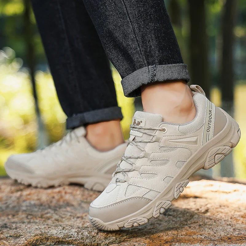 Men‘s Hiking Shoes Breathable Outdoor Trainers Lace-up Trekking Sneakers Hunting Tactical Boots Walking Sports Shoes Wading Shoe
