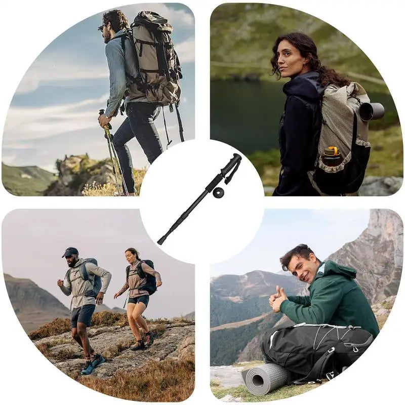 Trekking Poles For Hiking Lightweight Aluminum Alloy Telescopic Walking Stick Crutch Climbing Equipment Adjustable Outdoor