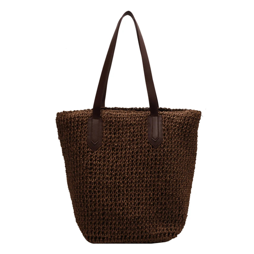 Women Shouder Bag Bohemian Straw Underarm Bag Summer Beach Woven Armpit Bag Large Casual Knitted Bag Shopping Bags