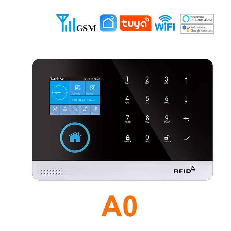 Wireless Security-Protection WiFi+GSM/4G&2G Smart Home&Tuya App Alexa Home Security Alarm System 433Mhz Remote Operation