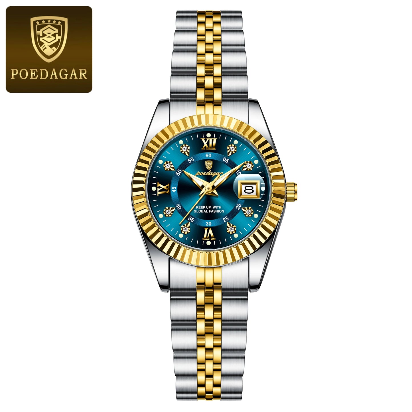 POEDAGAR Luxury Women's Watches Waterproof Luminous Date Ladies Wristwatch Stainless Steel Elegant Quartz Watch For Women Reloj