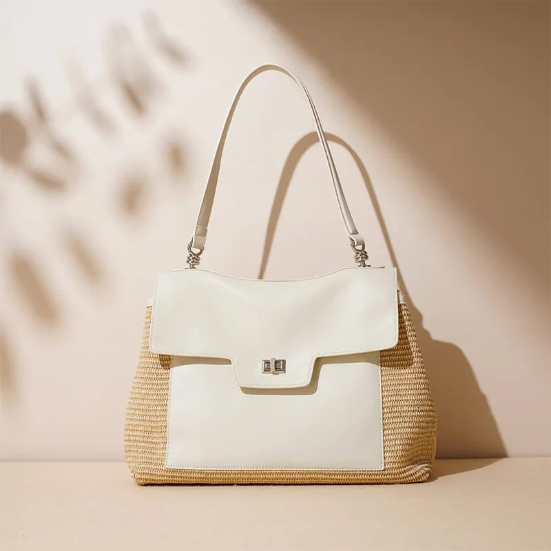 Luxury Niche Large Capacity Shoulder Bag Women's Handbag 2025 New Advanced Woven Tote Bag Commuter Casual Messenger Bag