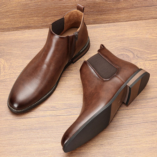 2025 New Chelsea Men Boots Fashion Brand Comfortable Leather Boots