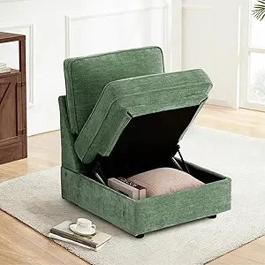 100" Modular Sofa with Seats Storage, Comfy 3-Seater Chenille Fabric Couch for Living Room, Office, Apart W/Deep Seat, USB Char