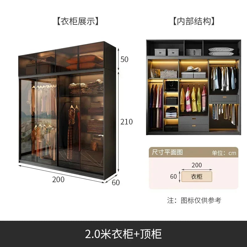 Mirror Cabinets Wardrobe Storage Cupboard Display Desk Clothes Closet Filing Shelves Simple Makeup Cube Ropero Salon Furniture