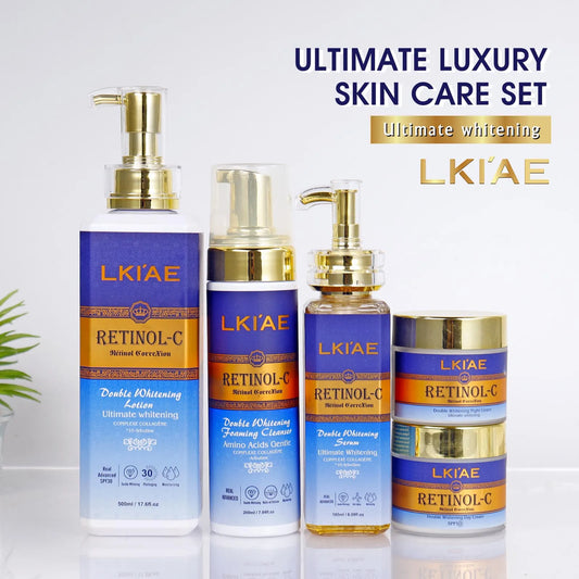 LKIAE Real Retinol Whitening Skin Care Set, Moisturizing, Reduce Wrinkles, Dark Spots, Anti-Aging, With Collagen, Snail Extract