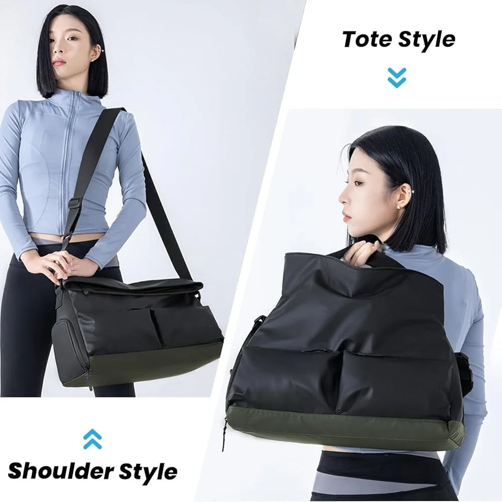 Durable Sports Gym Bag with Wet Pocket Shoe Compartment Travel Yoga Swimming Fitness Duffle Men Women