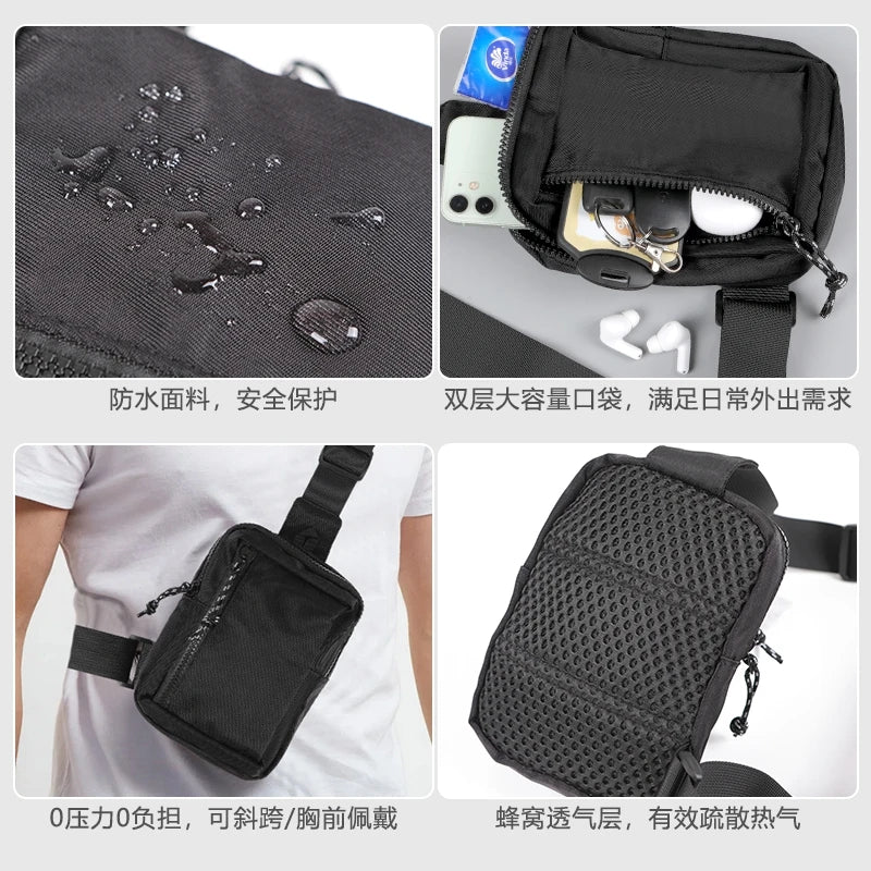 Casual single-shoulder crossbody mini chest bag for men and women, perfect for carrying a phone while running, jogging, or worki