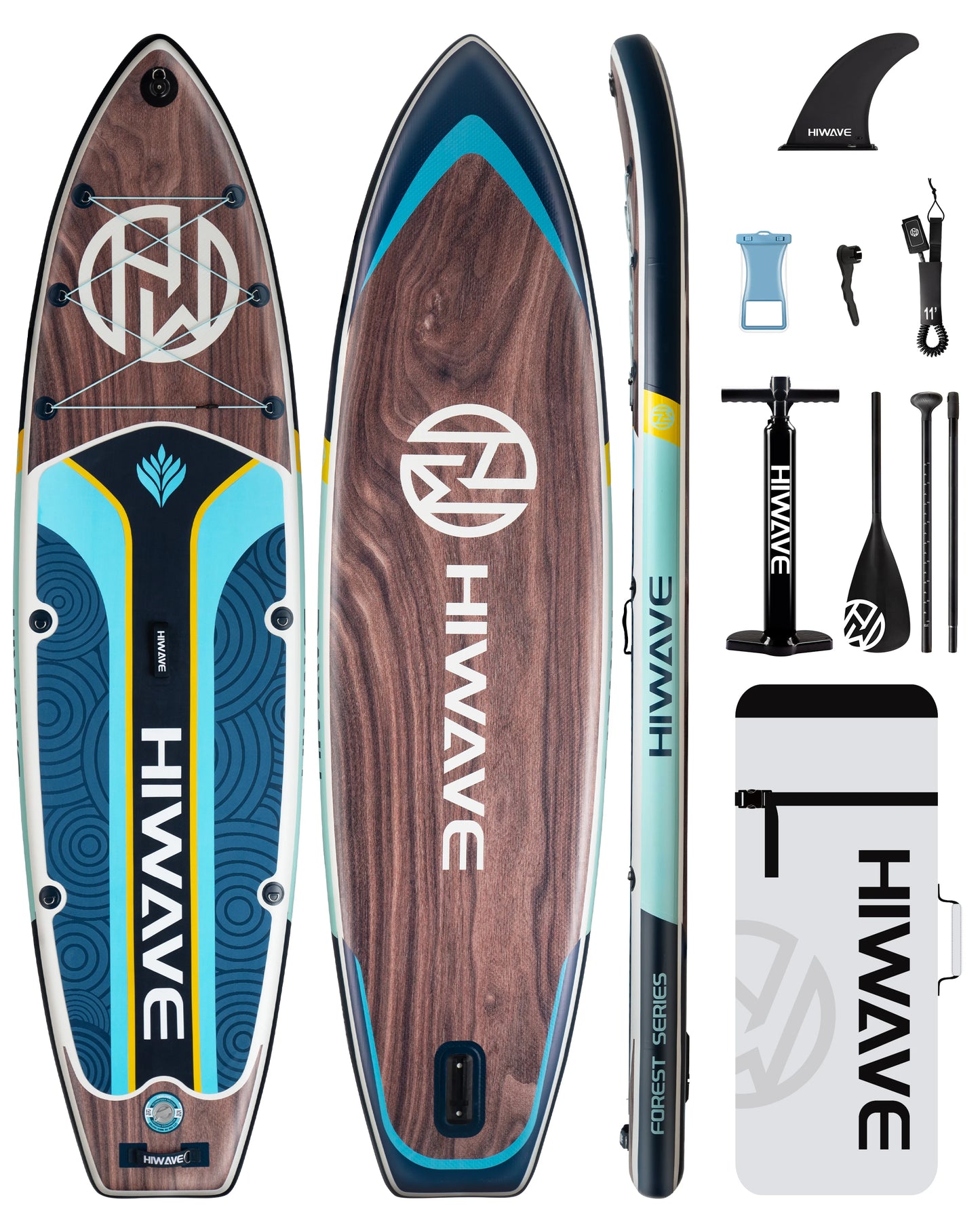 HIWAVE Waterproof Inflatable Paddle Sup Board Adult Standing Style Aquatic Fishing With Accessories SUB MYBOAT