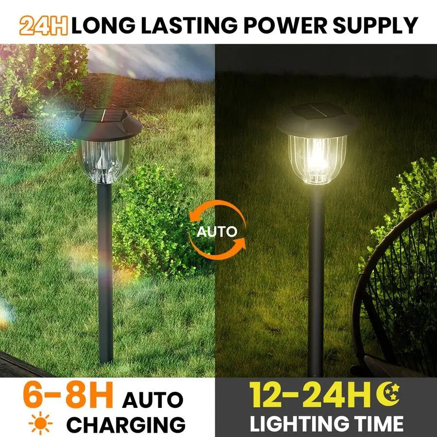Bright 10 Pack Solar Lights Outdoor IP65 Waterproof,LED Solar Lights for Outside,Landscape Lighting,Garden Decorative for Yard,P