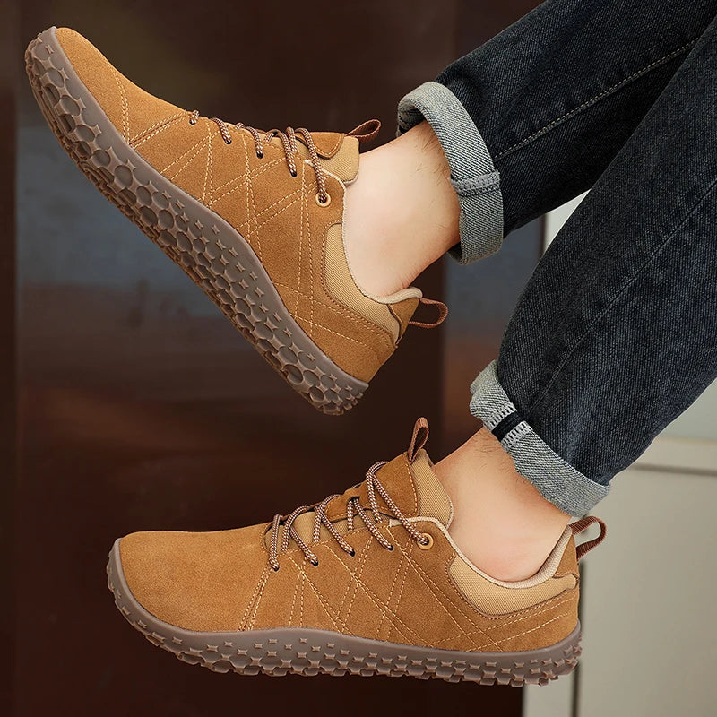 2025 Men's Hiking Shoes Suede Leather Outdoor Shoes Wear-resistant Men Trekking Walking Hunting Tactical New Sneakers