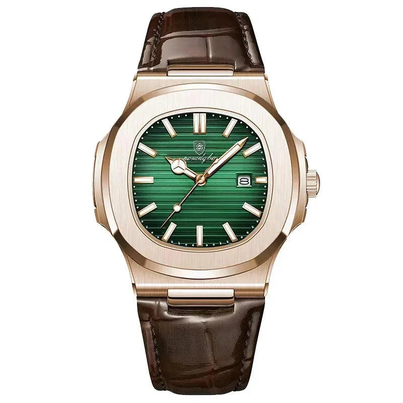 Fashion Business Luminous Calendar Quartz Watch 30MI Waterproof Leather Strap Wirstwatch Men Students Clocks Relogios Wholesale