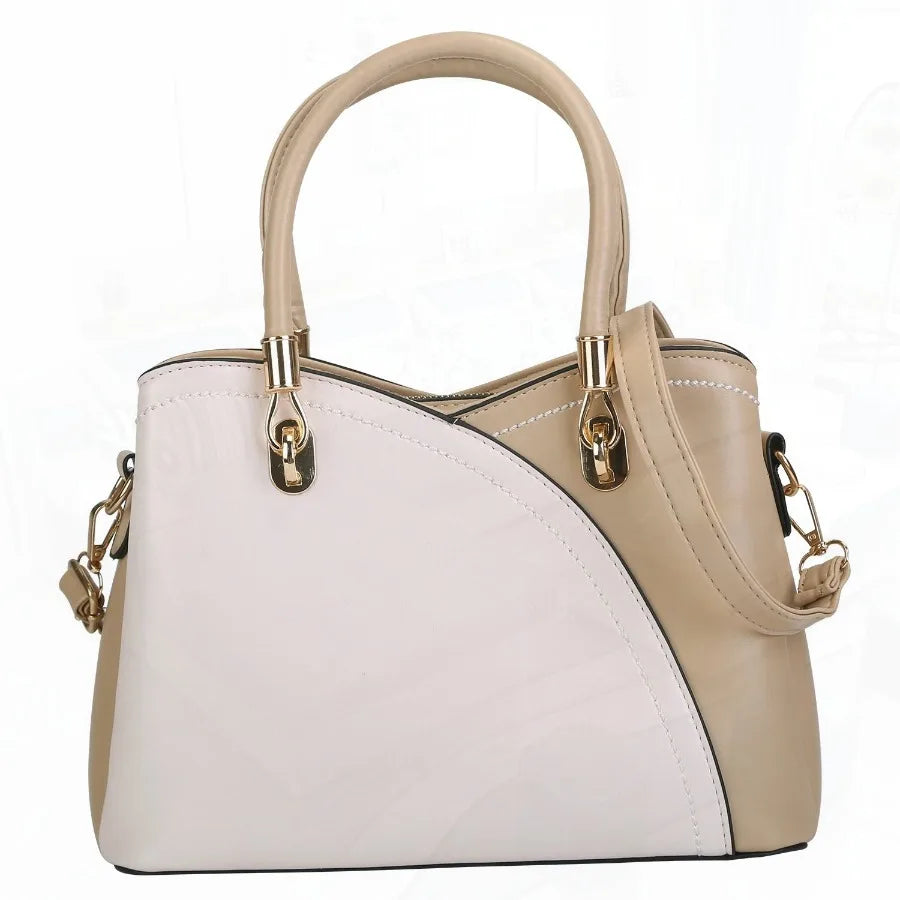 Women Handbags Chic Tote Bags for Ladies Mediumsized Leather Satchel Crossbody Bag with Stylish Stitching Detachable Strap
