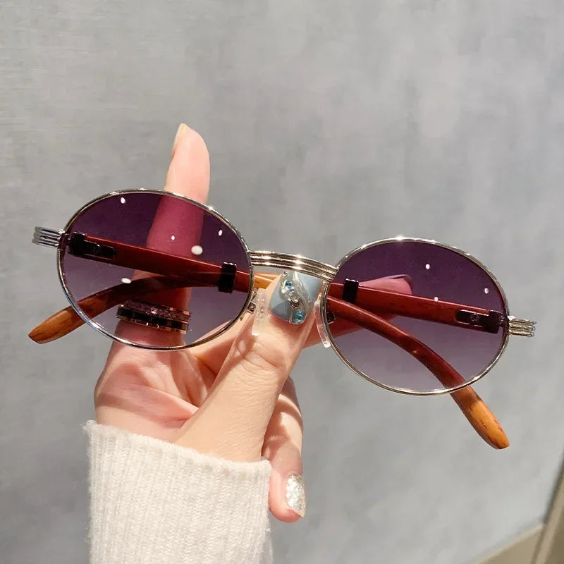 New Trendy Sunglasses for Women Men Simple Metal Travel Outdoor UV400 Shades Sun Glasses Fashion Round Frame Eyewear Goggles