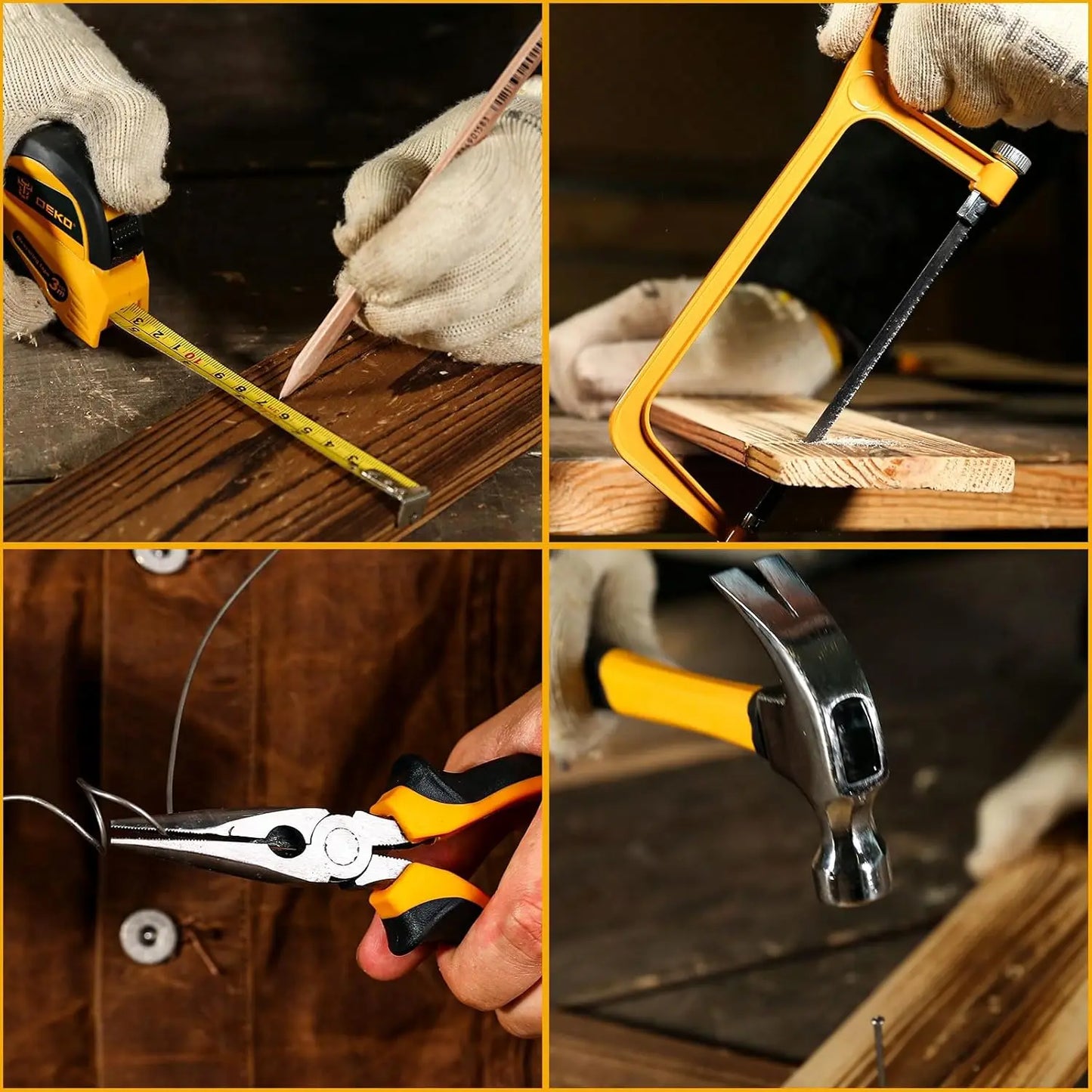 DEKO Home Mechanic Toolbox with 12V Power Cordless Drill Hand Repair Tools Sets Combo Kits Storage Organizer Drawer Case