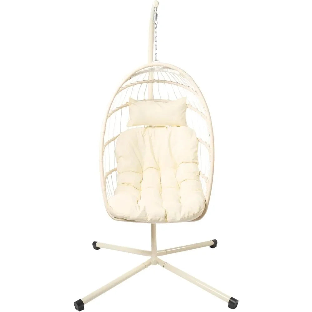 Garden Egg Chair, Hanging Swinging Chair for Patio Furniture Bedroom Outdoor - Indoor Relaxing Comfy, Swing Egg Chair