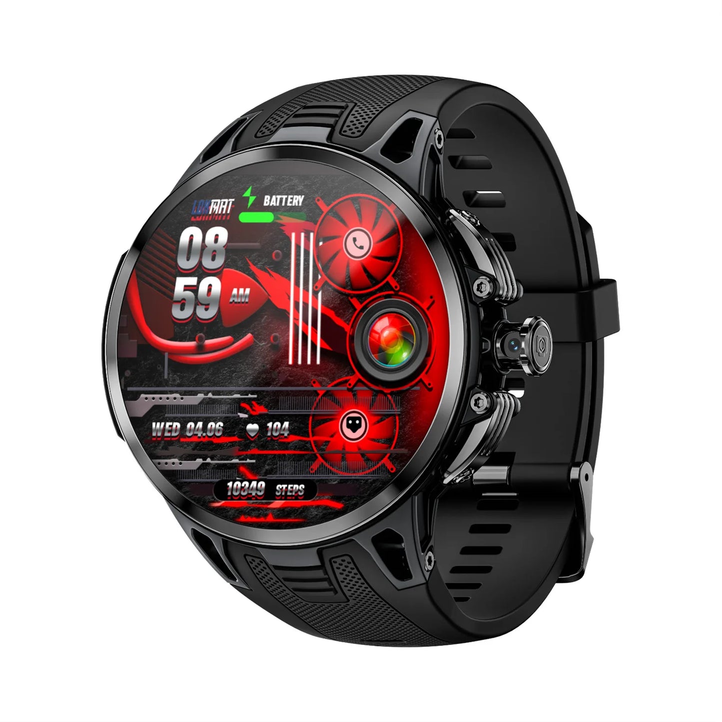 LOKMAT New APPLLP 4 Pro Android Watch Phone 4G SIM Card Smart Watch Full Round Amoled Touch Screen Camera Video Calls Fitness