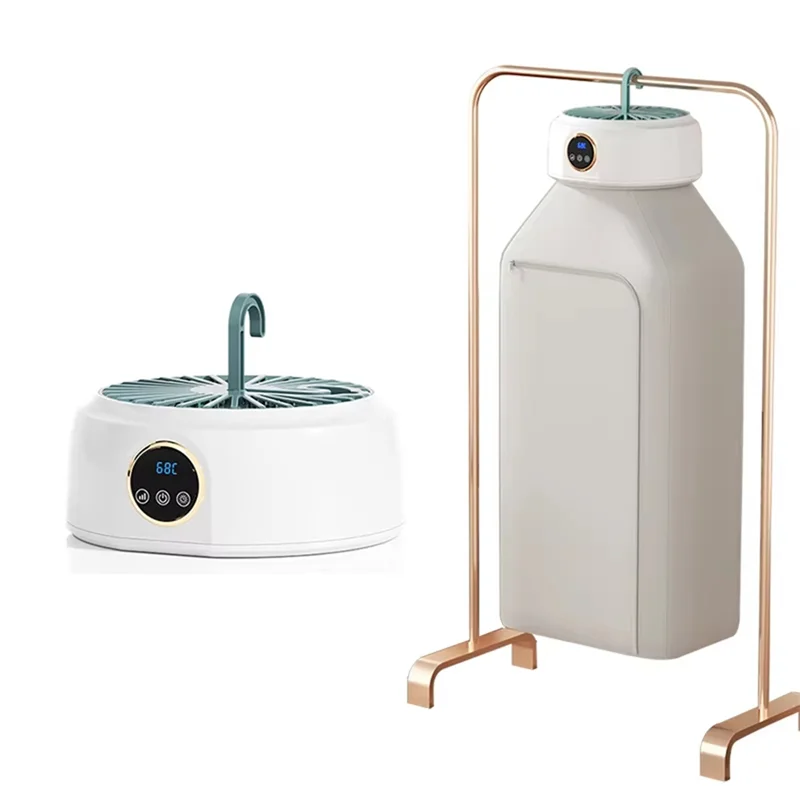 ABKJ-Clothes Dryer With Heater Fan, Travel Garment Drying Hanger Laundry Air Dehydrator With Timing Function US Plug