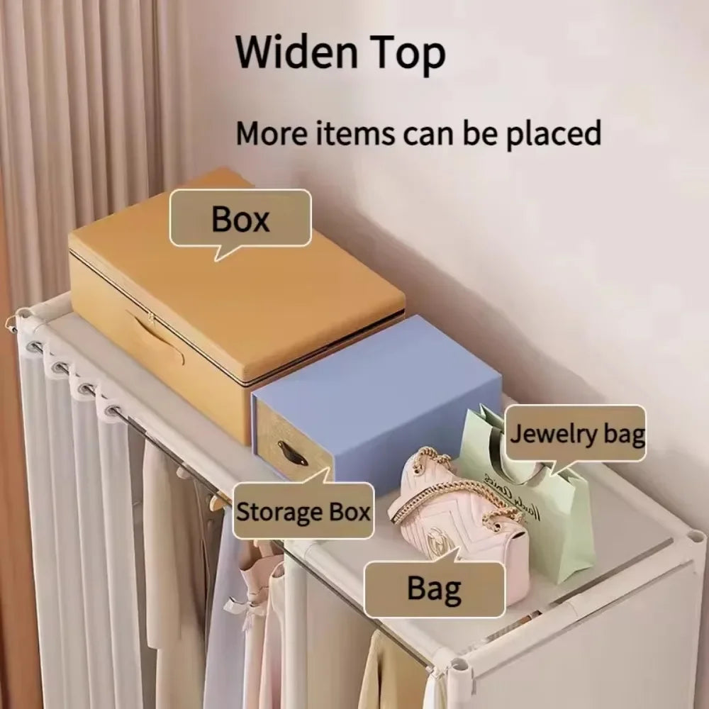 Simple Wardrobe Dustproof Wardrobe with Drawers Household Assembled Simple Storage Armoire Large Capacity Bedroom Furniture