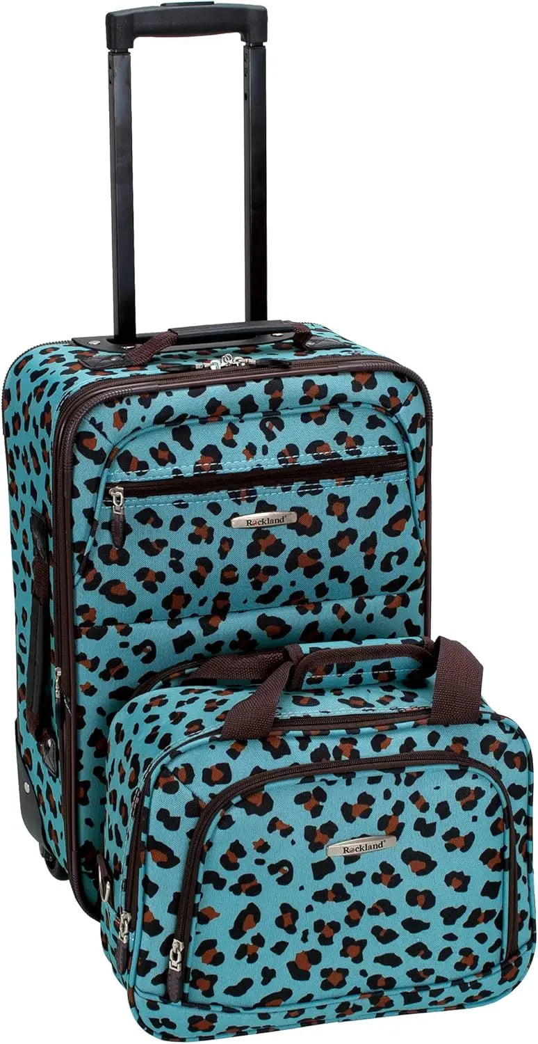 Rockland Fashion Softside Upright Luggage Set, Expandable, Pink Dots, 2-Piece (14/19)