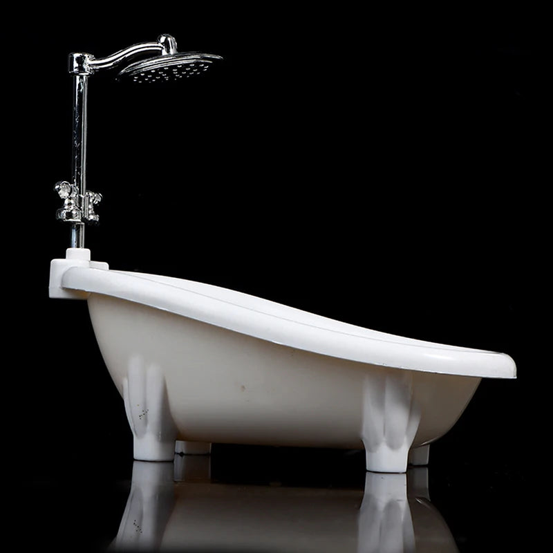 1/6 Dollhouse Miniatures Bathtub Furniture Bathroom Accessories For Doll House Decor Kids Pretend Toys Gift