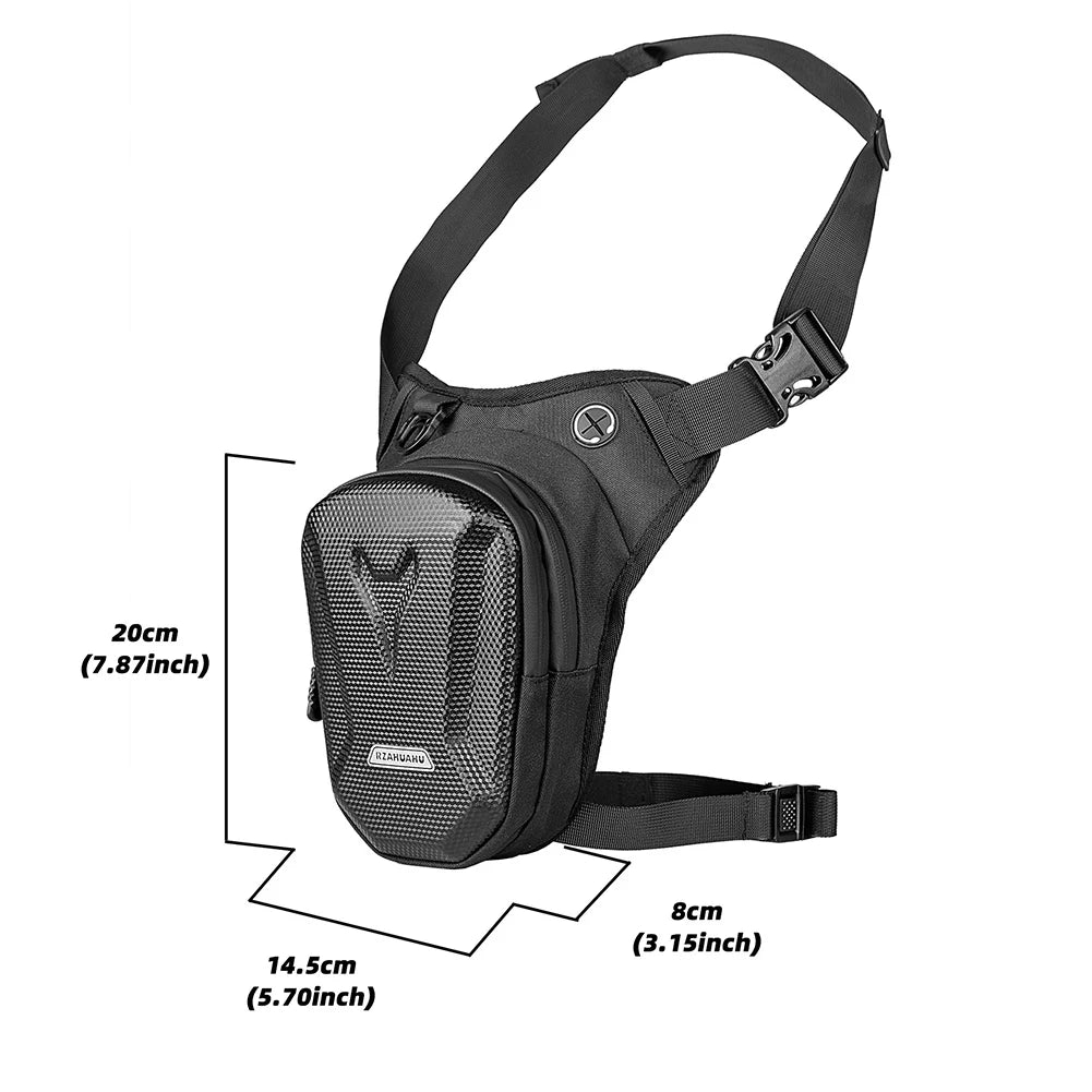 Motorcycle Drop Leg Side Bag EVA Polyester Hard Shell Waterproof Waist Bag for Outdoor Travel