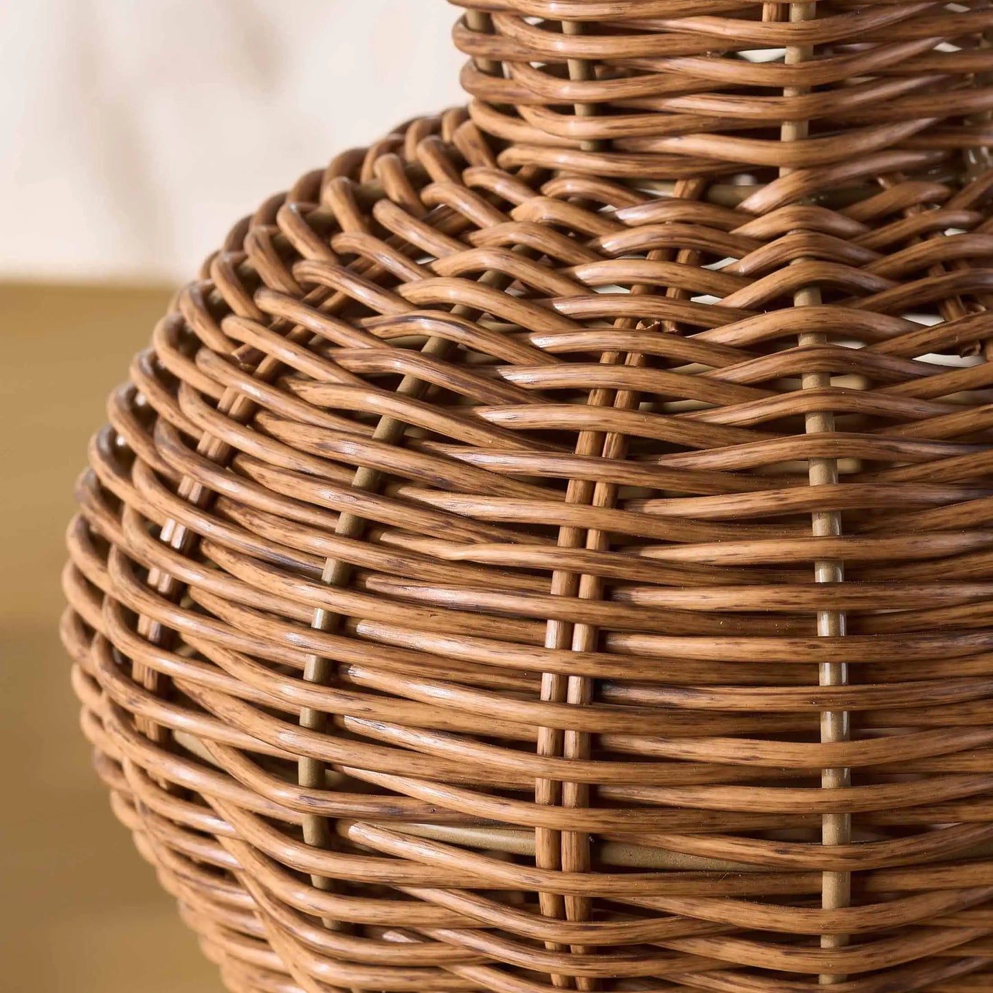 10 Brown Woven Faux Rattan Indoor Vase
