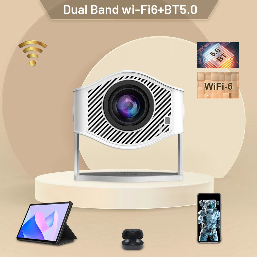 Projector Home Cinema Outdoor Projetor HM400pro VS HY300 PRO 4K Android 11 Dual Wifi6 200ANSI Allwinner H713 BT5.0 1280*720P
