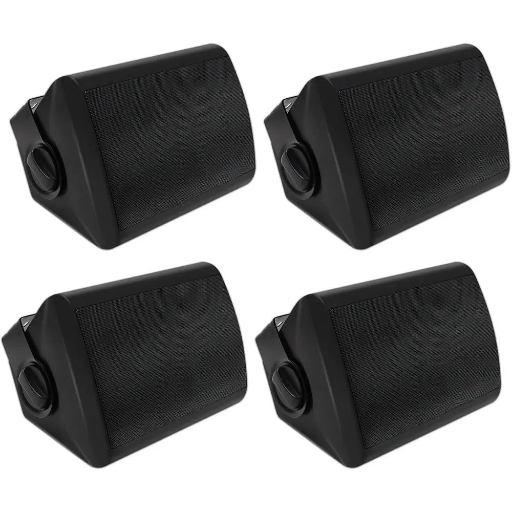 5.25 Inch 600W Waterproof Indoor/Outdoor Wall Mount Speakers - Ideal for Patio, Garden, Home Theater (2 Pairs, Black)