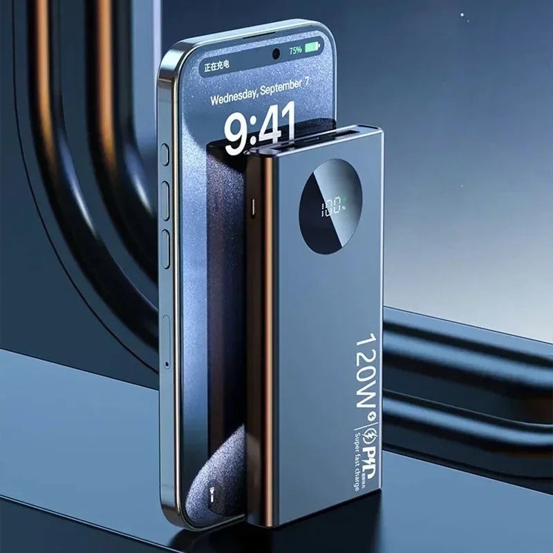 120W 500000mAh High Capacity Power Bank Super Fast Charging Portable Battery Charger Digital Display For iPhone Samsung Xiaomi