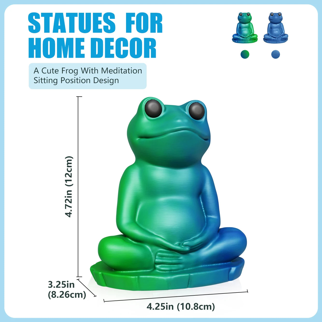 PLA Office Decorations, Cute Frog Statues For Home Decor, Sculptures Home Decor, Figurines Home Decor, Frog Meditation Yoga Deco