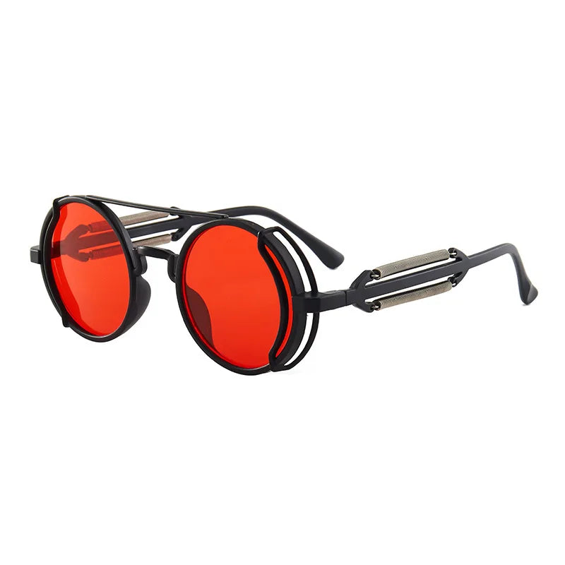 Steampunk Round Sunglasses for Men Luxury Designer Metal Frame Unisex Sun Glasses Men Women Outdoor Riding Sports Sunglasses