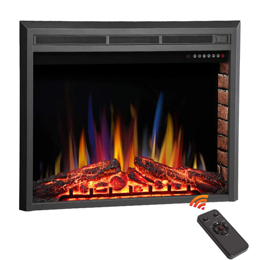 39" Electric fireplace inserts, freestanding and built-in heaters, remote control, individual flame control,750W&1500W