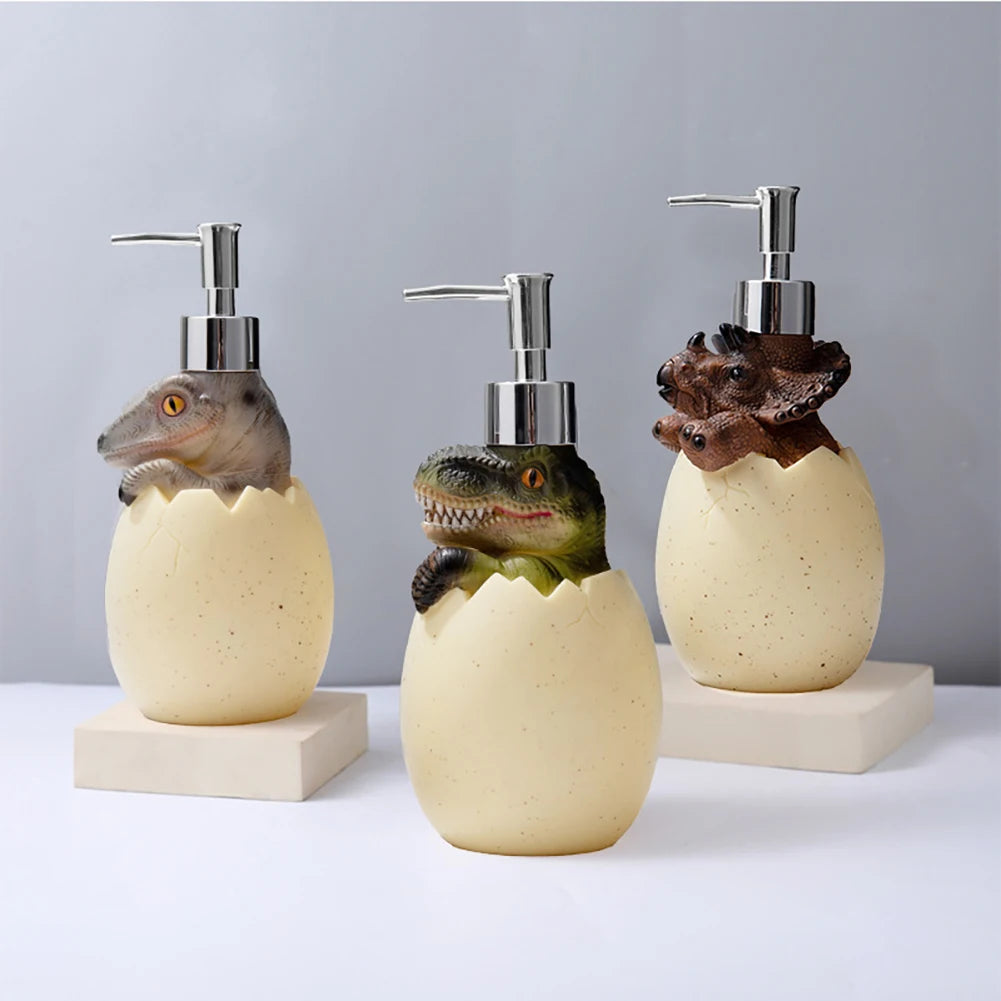 Cute Dinosaur Liquid Soap Dispensers Press Type Sub-Bottling Container Prevent Leakage Environmentally for Cosmetics Detergents