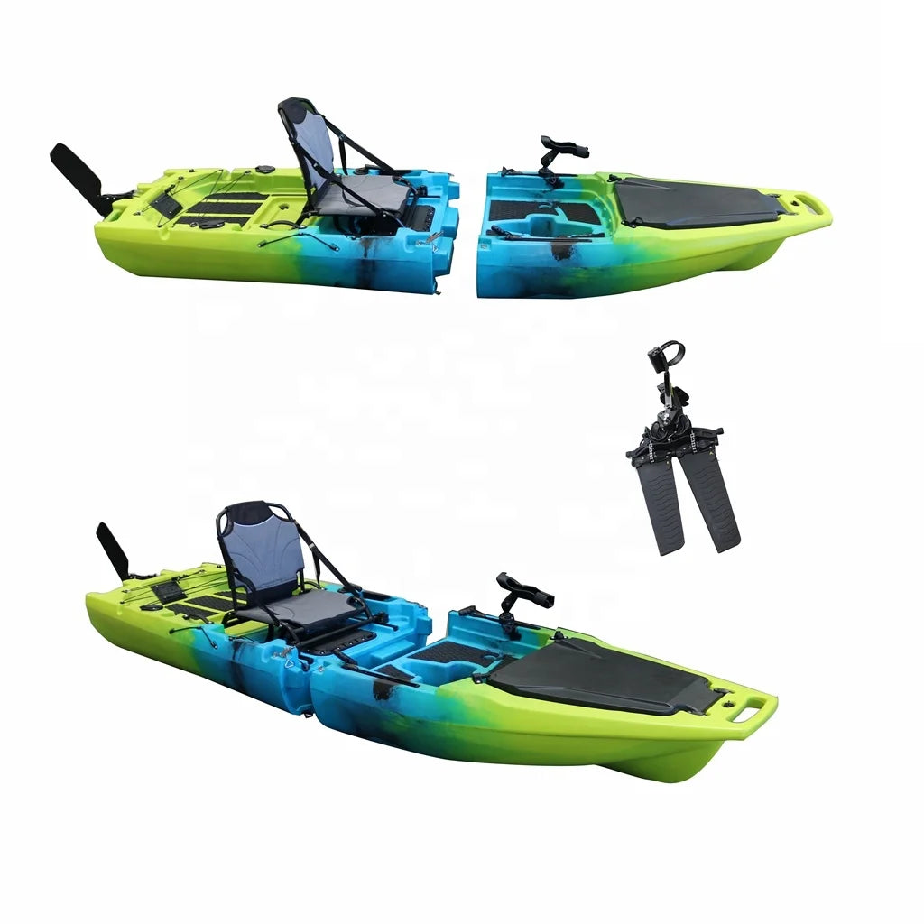 Vicking Detachable 3 Section 4.2 Meter 2 Person Tandem Pedal Fishing Kayak with Drive Supports Custom Colors and Logos