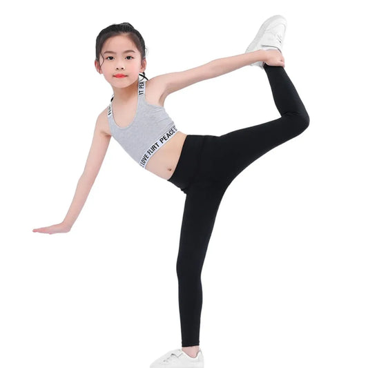 Girls Skinny Pants Childrens Elastic Waist Bottoms Leggings High Waist Cotton Soft Sweatpant For Child Casual Tight Leggings